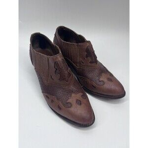 Diego Di Lucca Women’s Size 8 Western Leather Booties Ankle Boots Brown